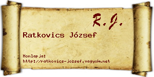 Ratkovics József névjegykártya