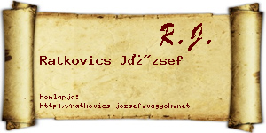 Ratkovics József névjegykártya